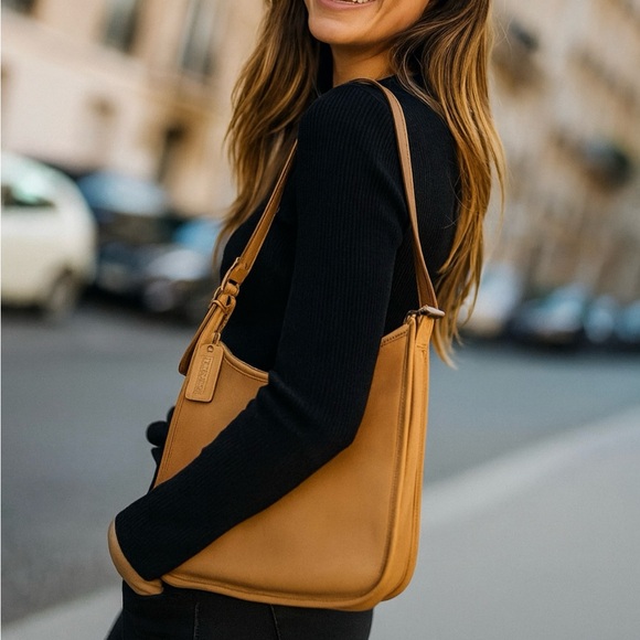 Coach Handbags - Coach Andrea Costa Rica 100% Leather Slim Hobo Bag 9073 Y2K 99 Tan Camel Coach